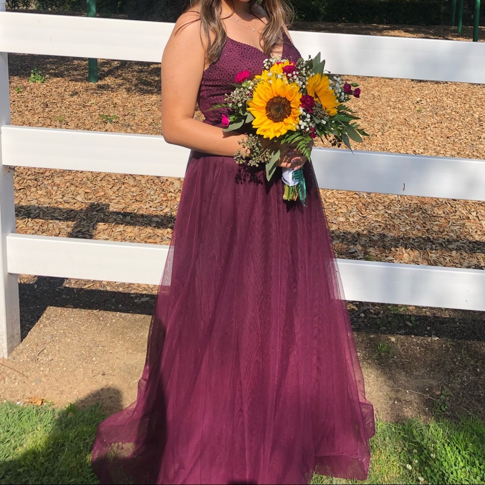 plum prom dress
